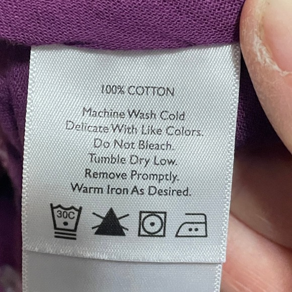 Eddie Bauer Purple Paisley Cotton Pull On Maxi Skirt Women's XL Elastic Waist - Picture 4 of 5